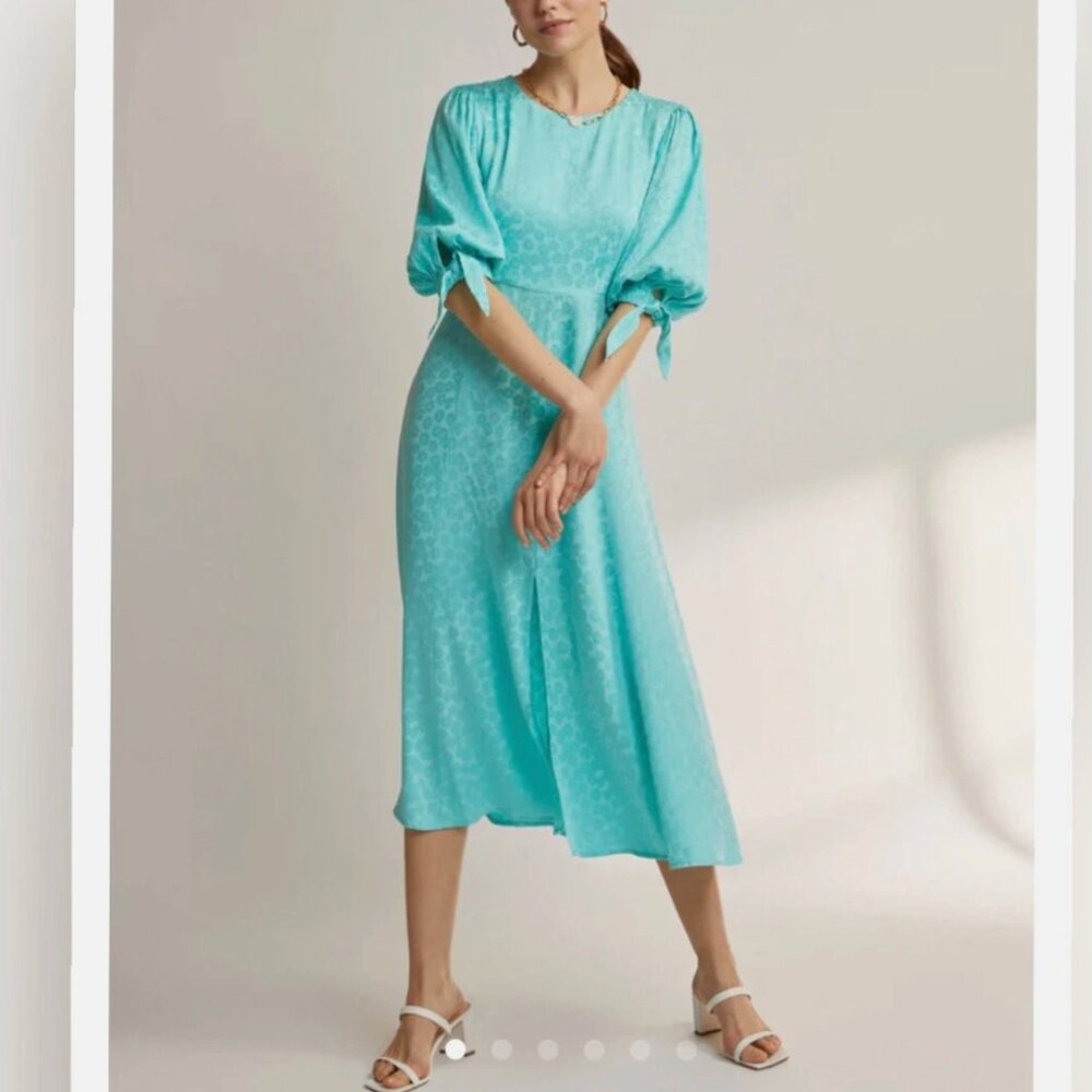 Kitri Lorelle Mint Daisy Jacquard Midi Dress NEW WITH TAG Size 10 US